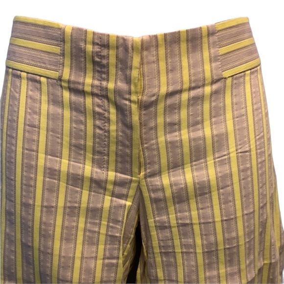 Colette Dinnigan Yellow & Tan Capri Pants Size M - Picture 2 of 3